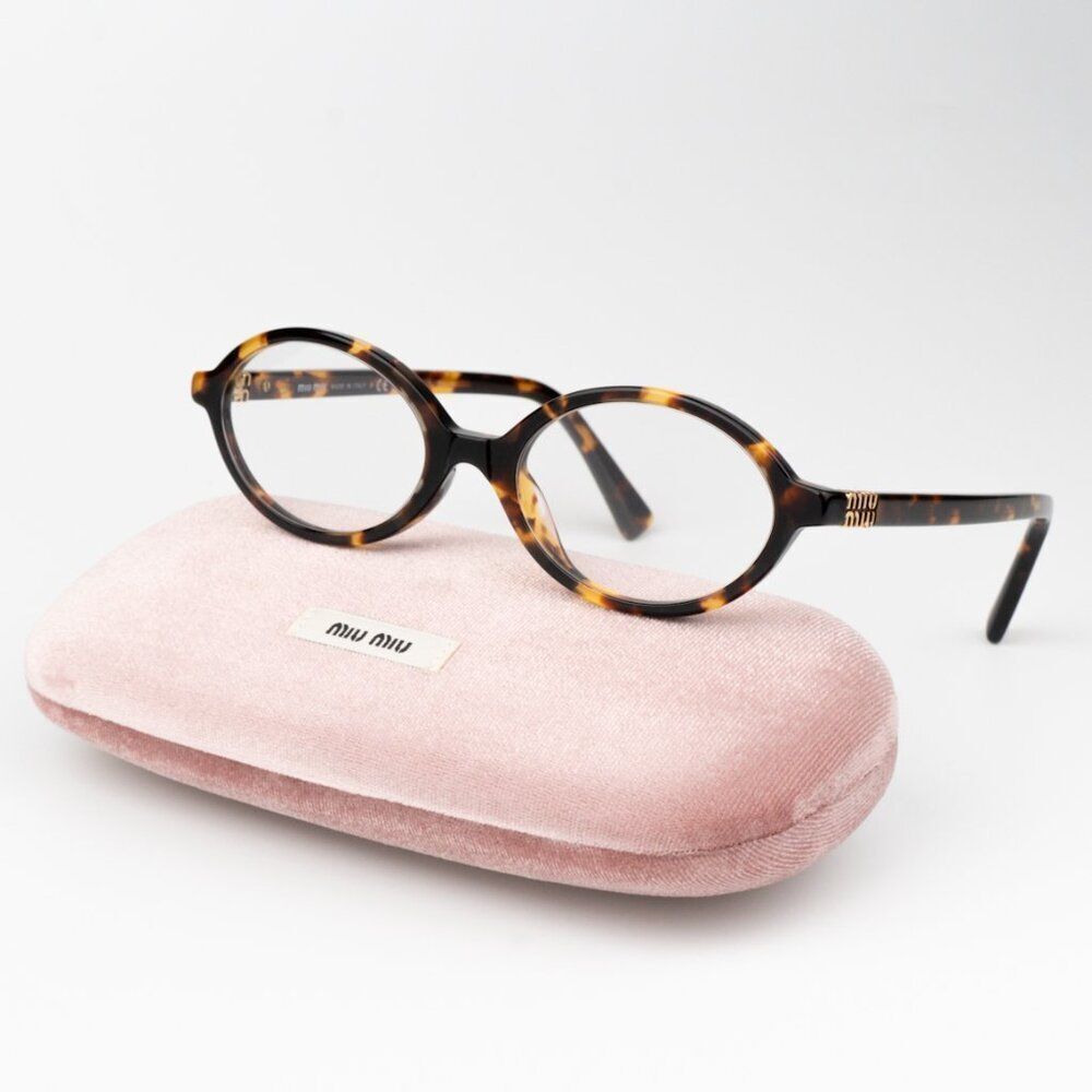 NEW Miu Miu MU04ZS VAU08N REGARD Honey Havana Clear Blue Light Filter Unisex Eye